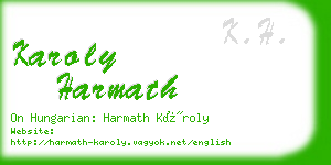 karoly harmath business card